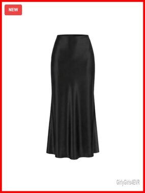 Satin Maxi Skirt High Waisted A Line Flowy Long Skirt Women